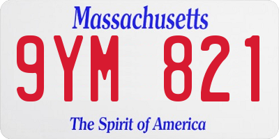 MA license plate 9YM821