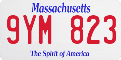 MA license plate 9YM823