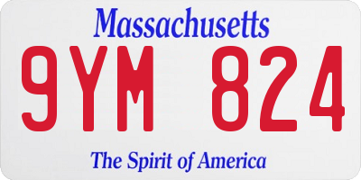 MA license plate 9YM824