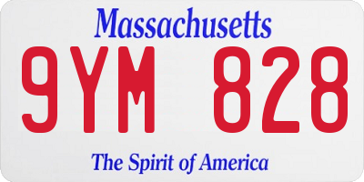 MA license plate 9YM828