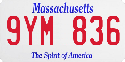 MA license plate 9YM836