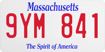 MA license plate 9YM841