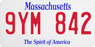 MA license plate 9YM842