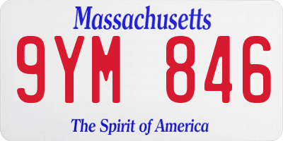 MA license plate 9YM846