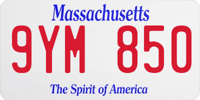 MA license plate 9YM850
