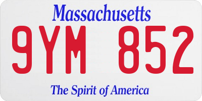 MA license plate 9YM852