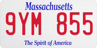 MA license plate 9YM855