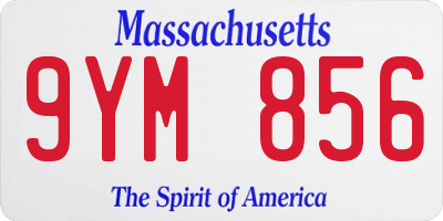 MA license plate 9YM856