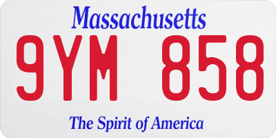 MA license plate 9YM858