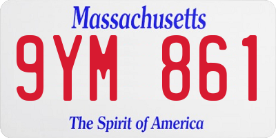 MA license plate 9YM861