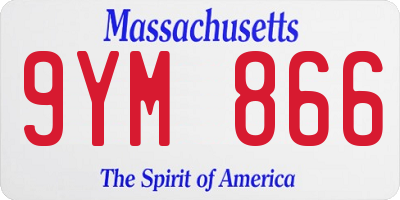 MA license plate 9YM866