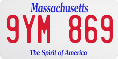 MA license plate 9YM869