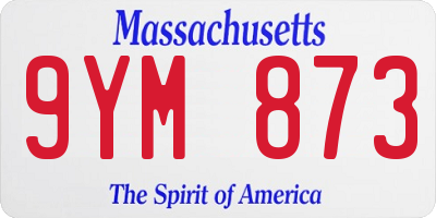 MA license plate 9YM873