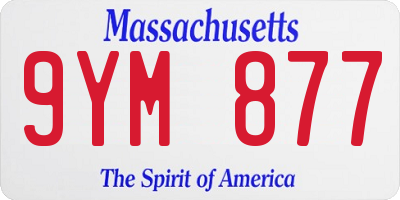 MA license plate 9YM877