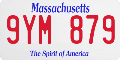 MA license plate 9YM879