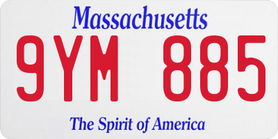 MA license plate 9YM885