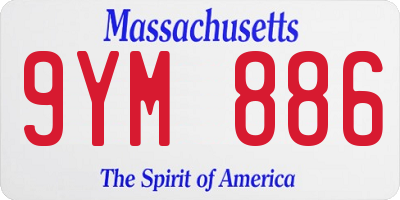 MA license plate 9YM886