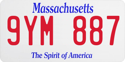 MA license plate 9YM887