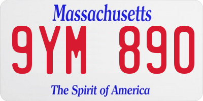 MA license plate 9YM890
