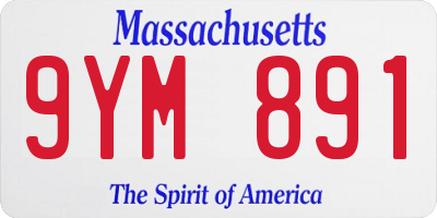 MA license plate 9YM891