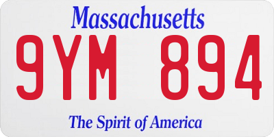 MA license plate 9YM894