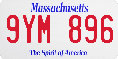 MA license plate 9YM896