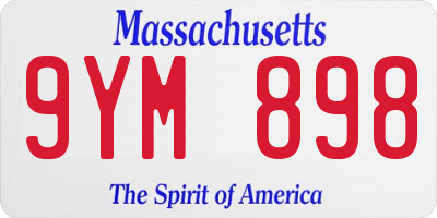 MA license plate 9YM898