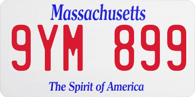 MA license plate 9YM899