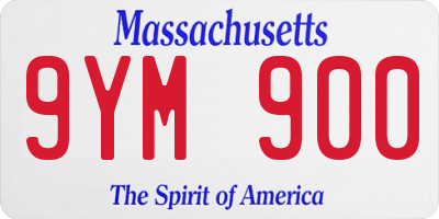 MA license plate 9YM900