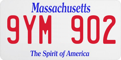 MA license plate 9YM902