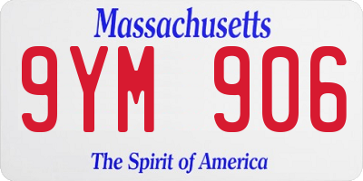 MA license plate 9YM906