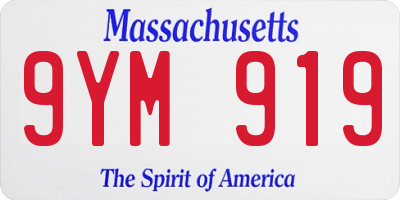 MA license plate 9YM919