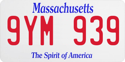 MA license plate 9YM939