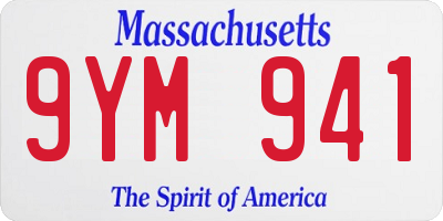 MA license plate 9YM941