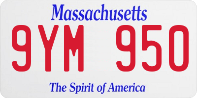MA license plate 9YM950