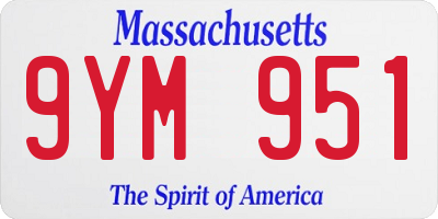 MA license plate 9YM951