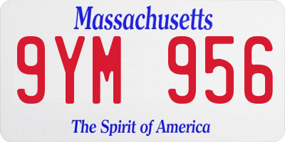 MA license plate 9YM956