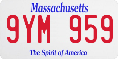 MA license plate 9YM959