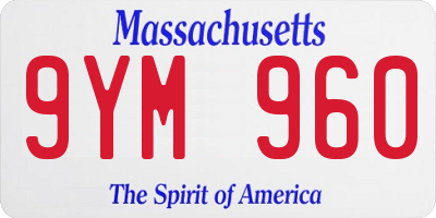 MA license plate 9YM960