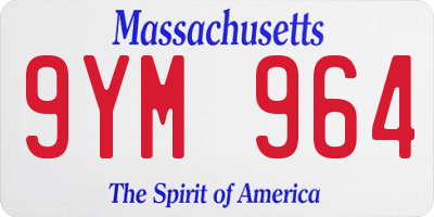 MA license plate 9YM964