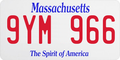 MA license plate 9YM966