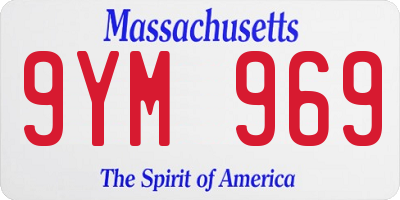 MA license plate 9YM969