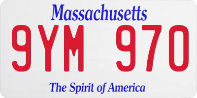 MA license plate 9YM970