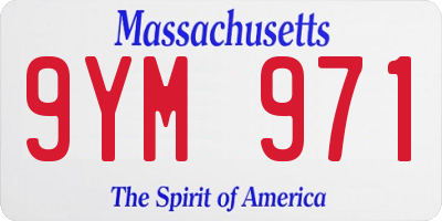 MA license plate 9YM971