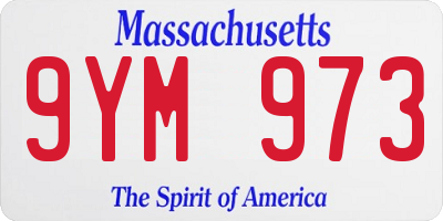 MA license plate 9YM973