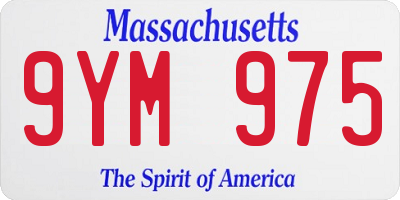 MA license plate 9YM975