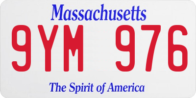 MA license plate 9YM976