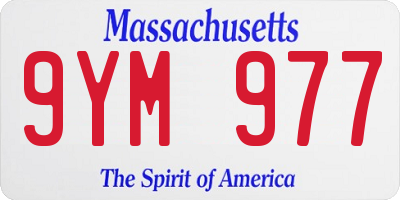 MA license plate 9YM977