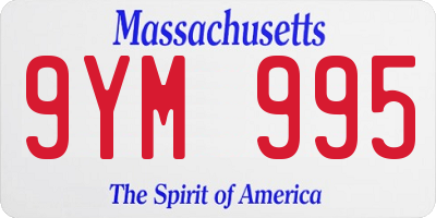 MA license plate 9YM995