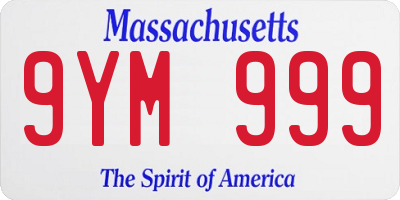 MA license plate 9YM999